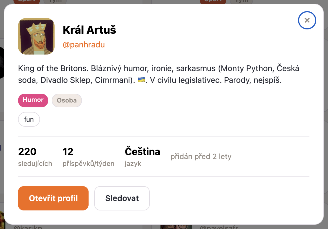 Náhled detailu účtu