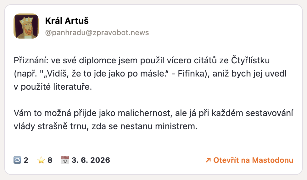 Náhled karty postu